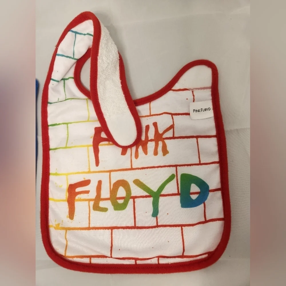 Daphyls Pink Floyd Pair of Baby Bibs One Size